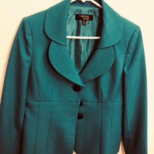 Le Suit Collections line women's sea green blazer